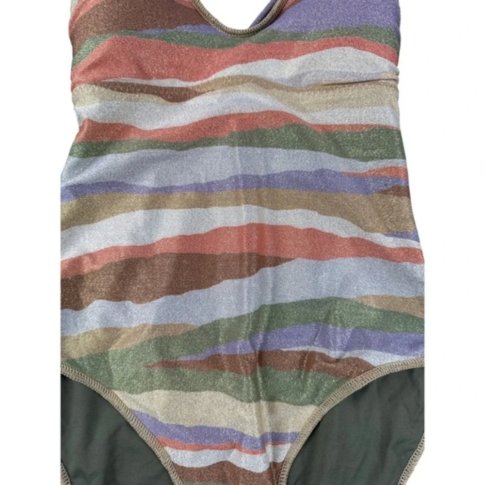 Becca‎ Rebecca Virtue Londyn Ring One Piece Swimsuit Canyon View Small Metallic
